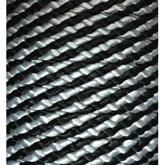 PPM touw 8 mm zwart/zilvergrijs streep